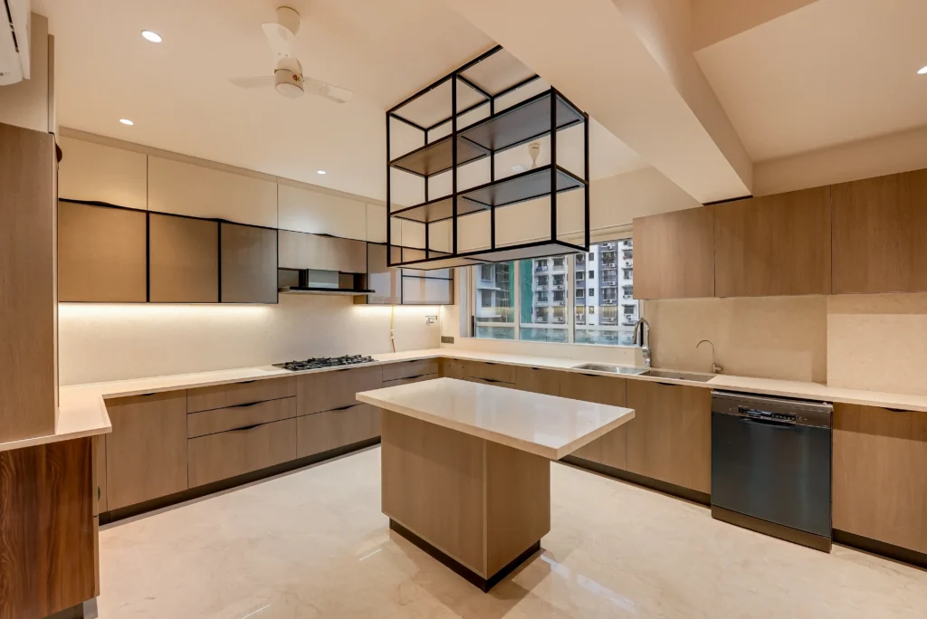 Existing kitchen platform before luxury island kitchen renovation