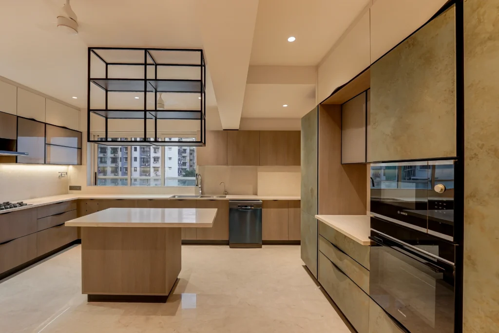 Luxury island kitchen design in a 300 sq ft space