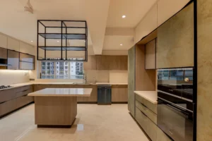 Luxury island kitchen design in a 300 sq ft space