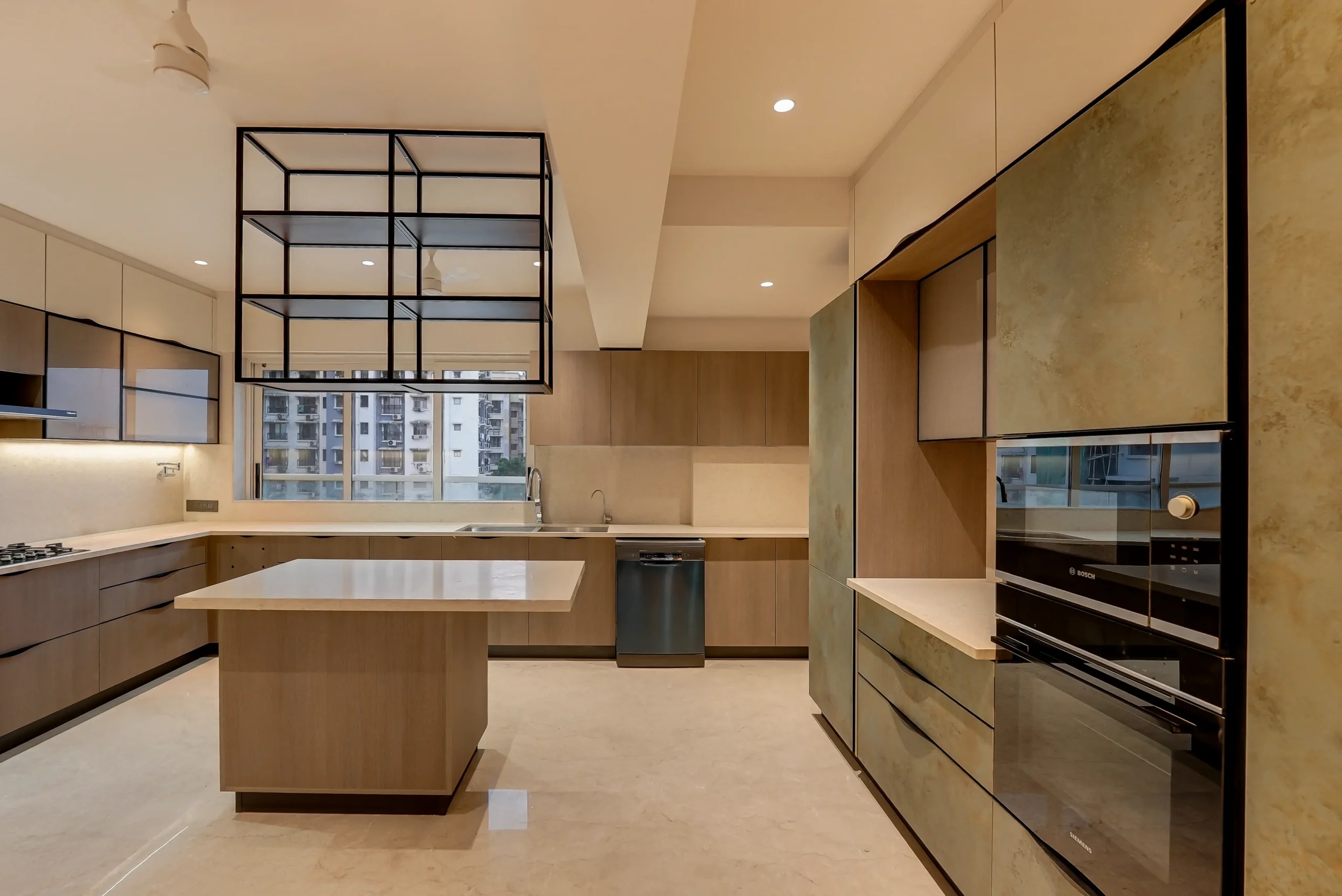 Luxury island kitchen design in a 300 sq ft space